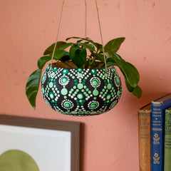 Dot Painted Plant Hanger-Siesta Crafts