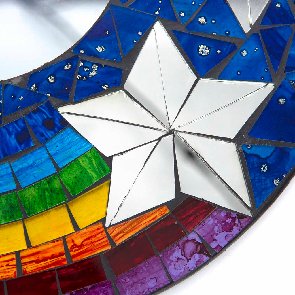 Small Rainbow and Stars Mirror-Siesta Crafts