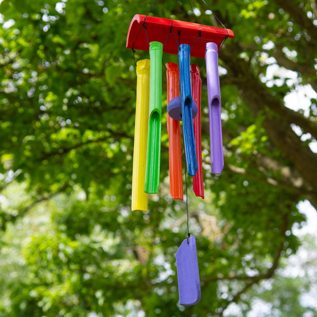 Rainbow Bamboo Windchime-Siesta Crafts