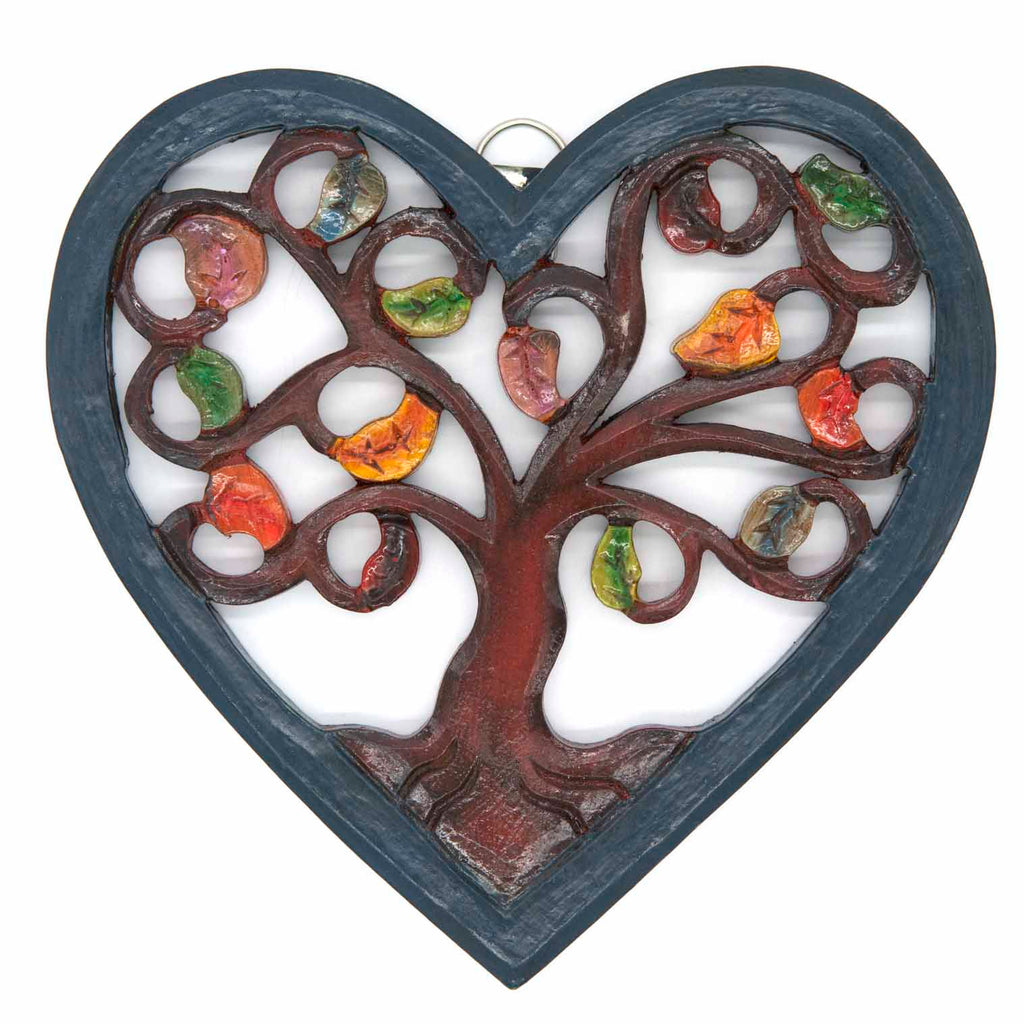 Heart Shaped Autumn Leaves Plaque-Siesta Crafts