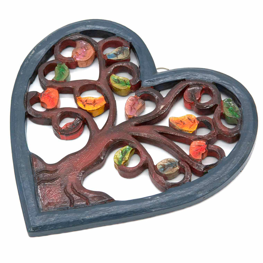 Heart Shaped Autumn Leaves Plaque-Siesta Crafts