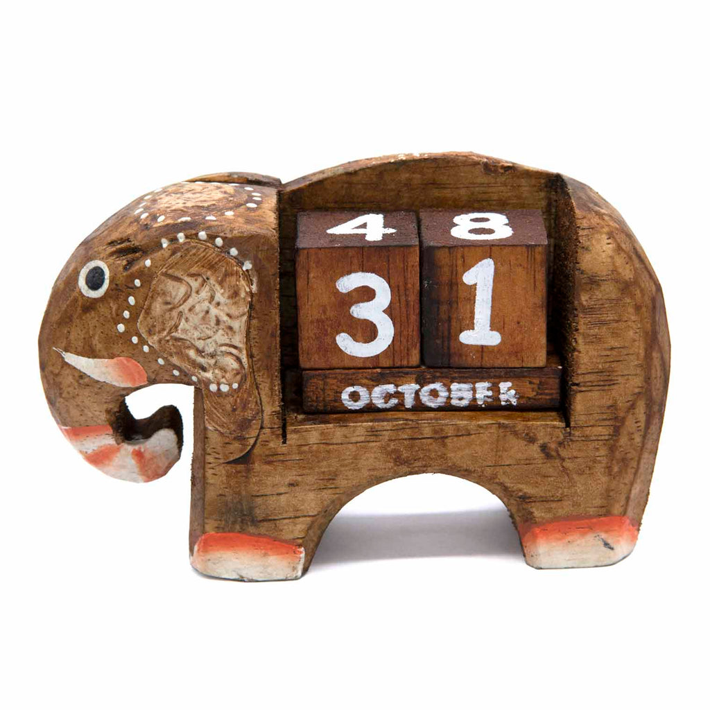 Small Elephant Perpetual Calendar-Siesta Crafts