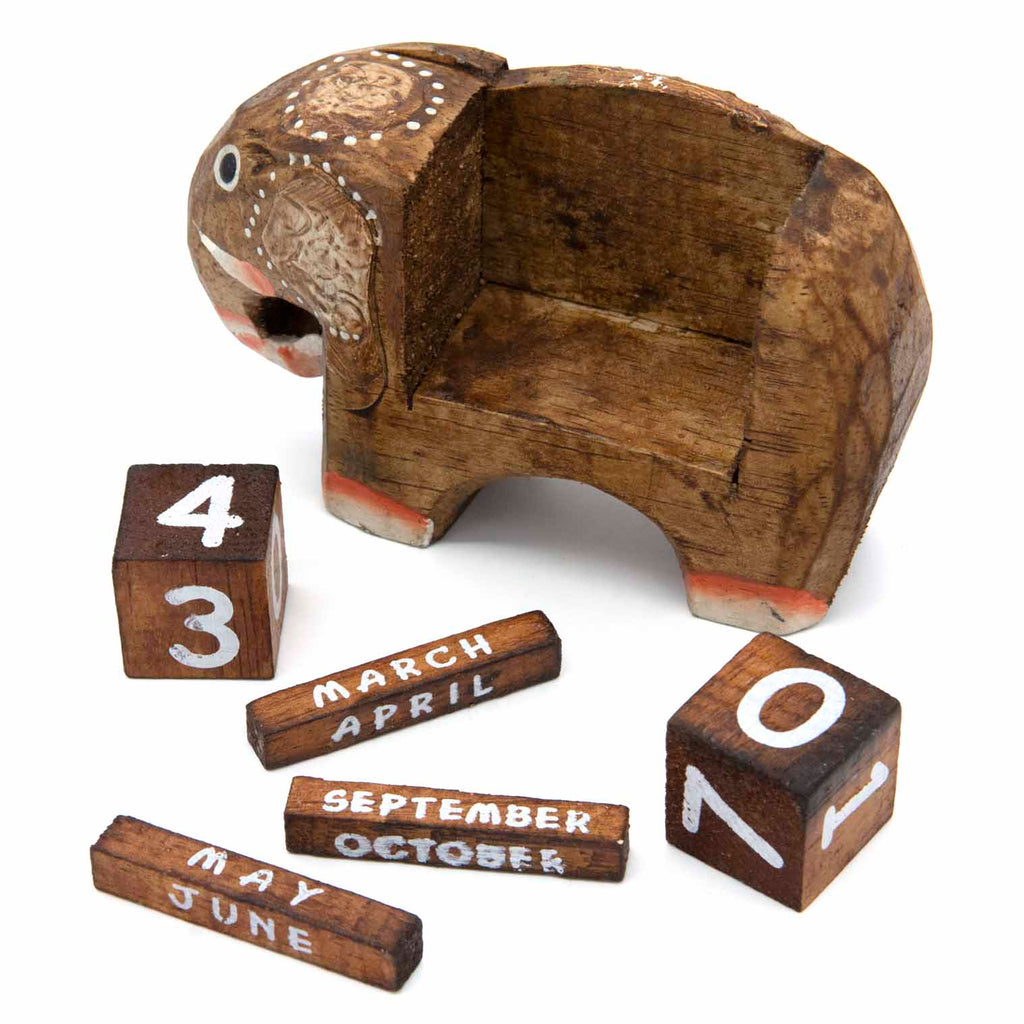 Small Elephant Perpetual Calendar-Siesta Crafts