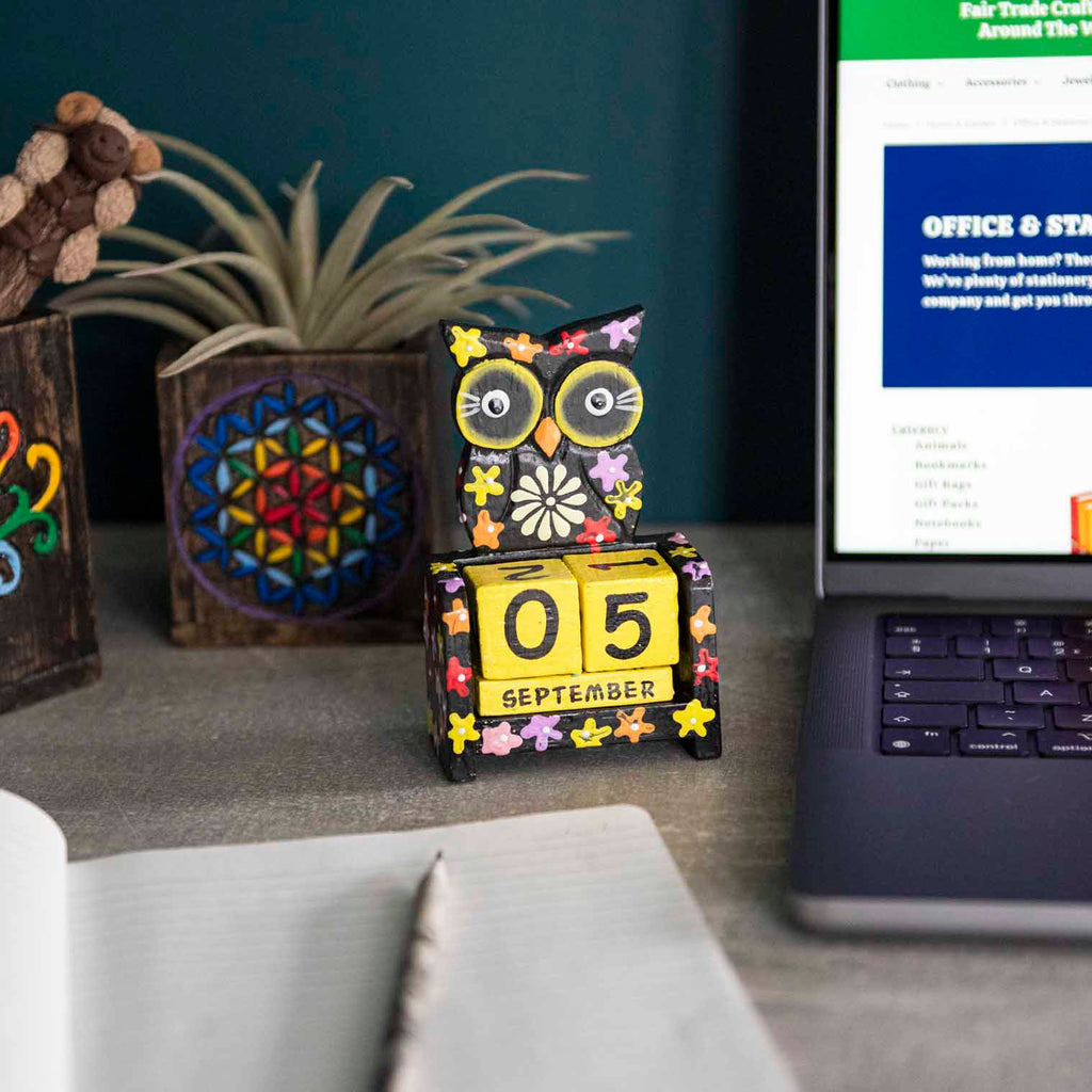 Owl Perpetual Calendar-Siesta Crafts