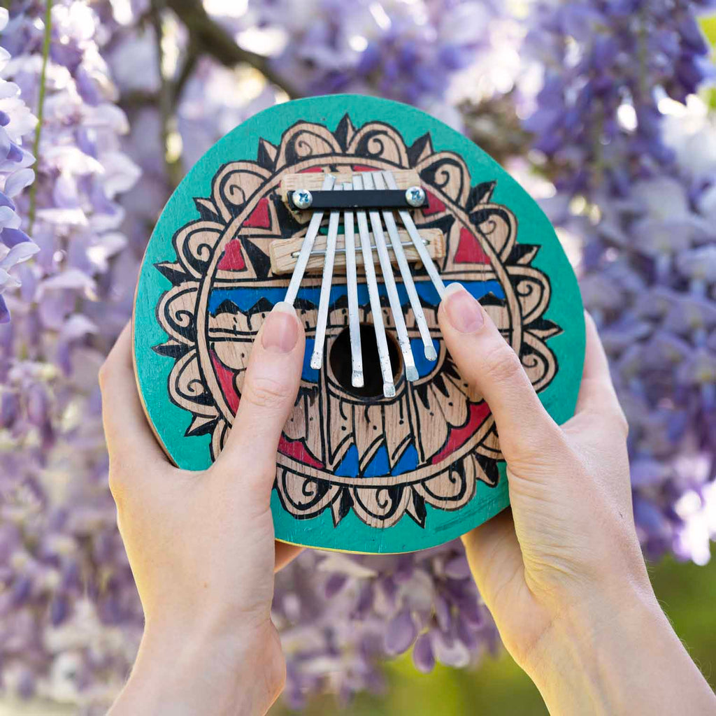Painted Coconut Thumb Piano-Siesta Crafts