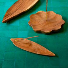 Wooden Leaf Incense Holder-Siesta Crafts