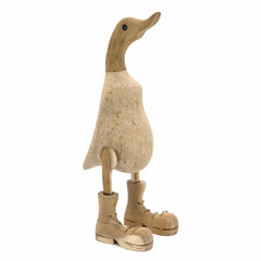 Natural Bamboo Root Duck With Boots - 25cm-Siesta Crafts
