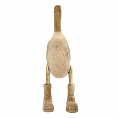 Natural Bamboo Root Duck With Boots - 25cm-Siesta Crafts