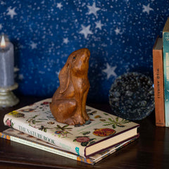 Moon Gazing Hare Woodcarving - Medium