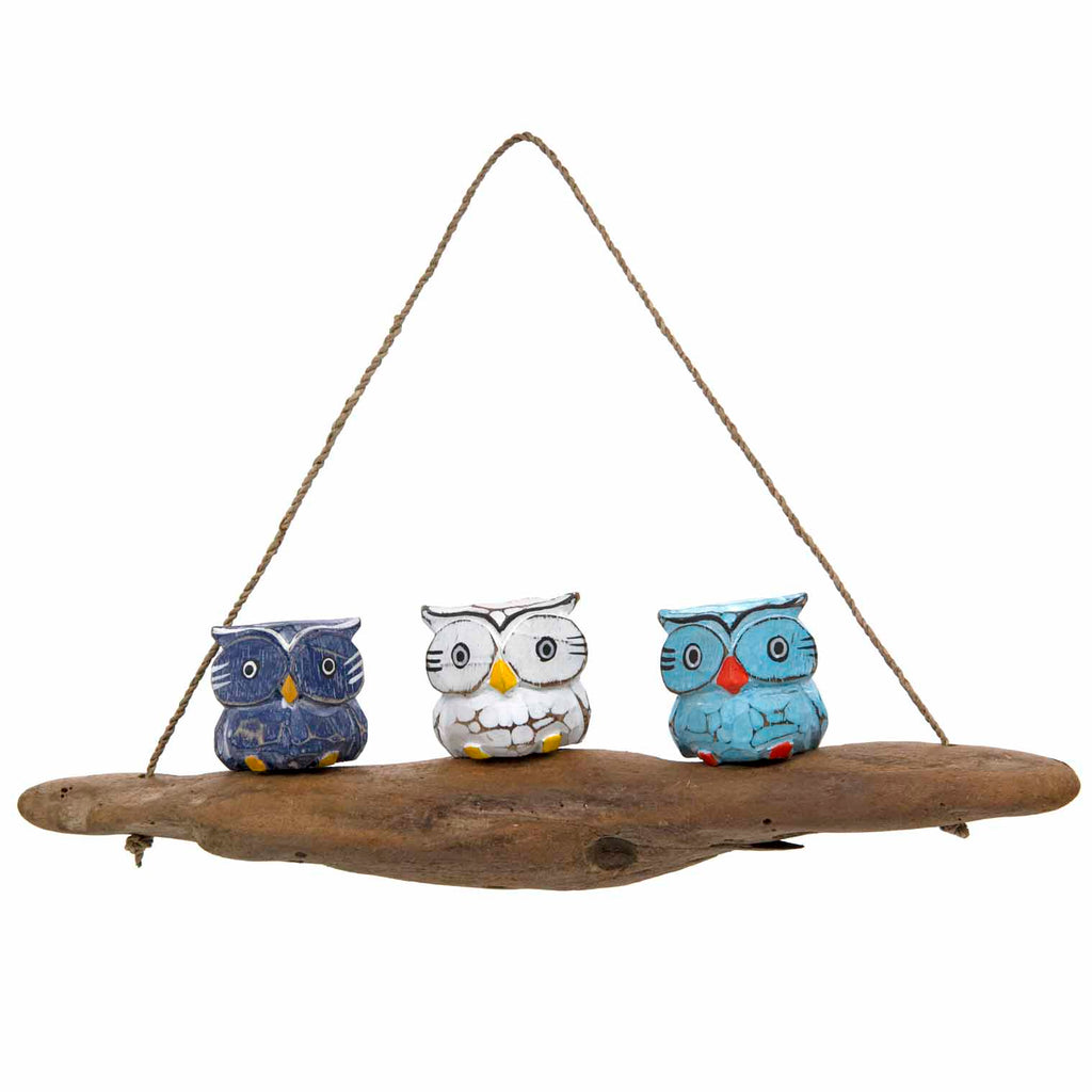 Set of Owls on Driftwood-Siesta Crafts