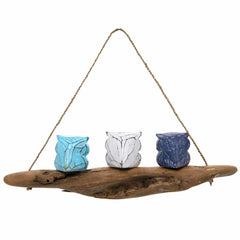 Set of Owls on Driftwood-Siesta Crafts