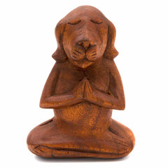 Meditating Dog Woodcarving-Siesta Crafts