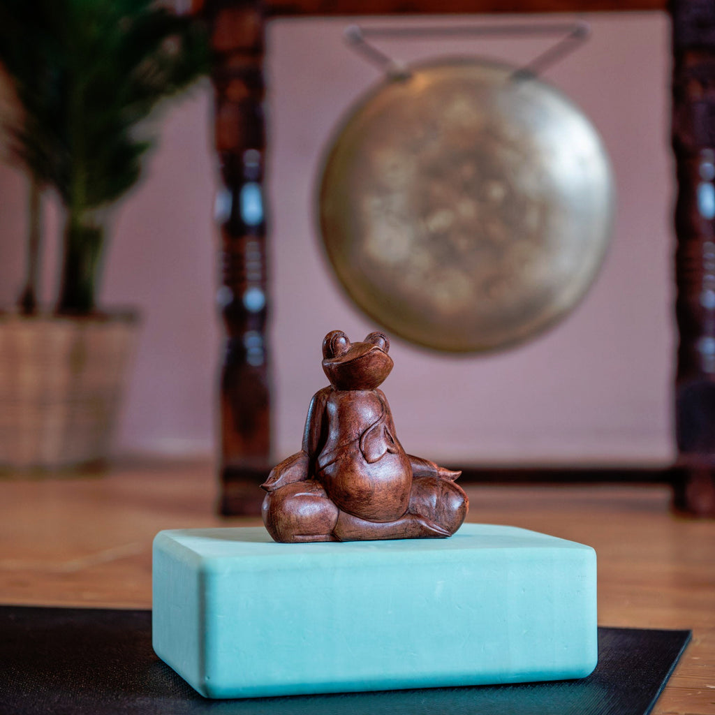 Meditating Frog Woodcarving-Siesta Crafts