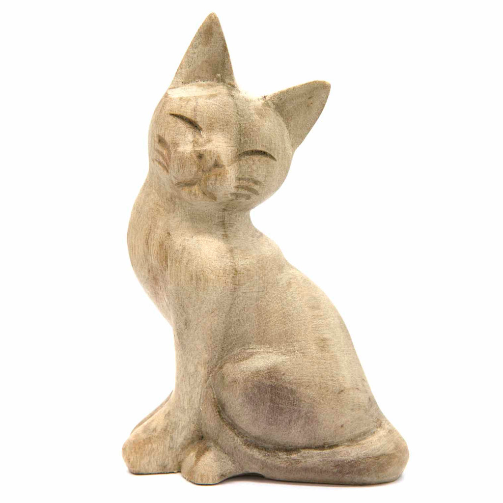 Sitting Cat Woodcarving-Siesta Crafts