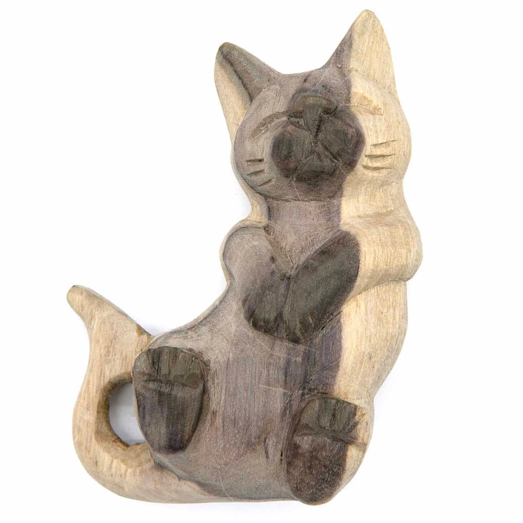 Playing Cat Woodcarving-Siesta Crafts