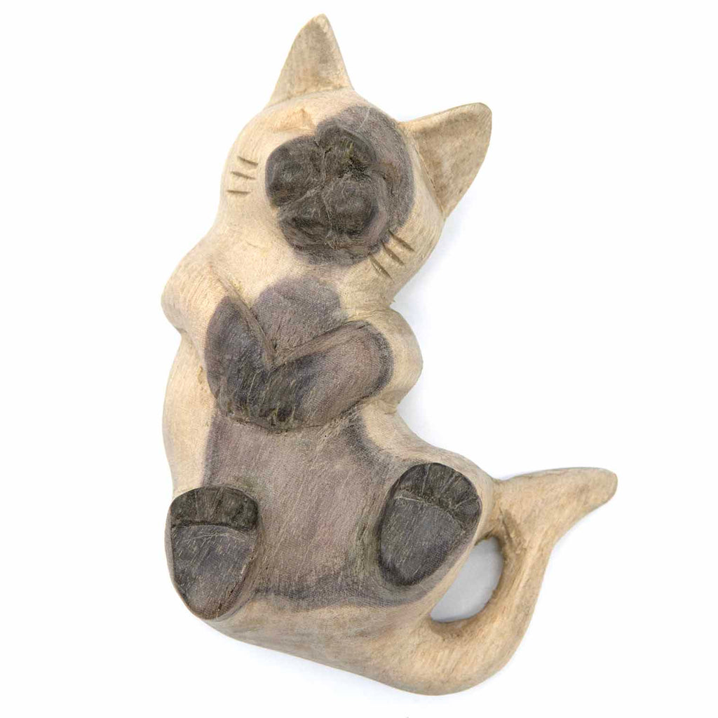 Playing Cat Woodcarving-Siesta Crafts