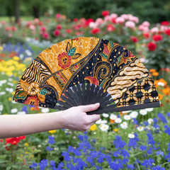 Ten Large Balinese Batik Fans-Siesta Crafts
