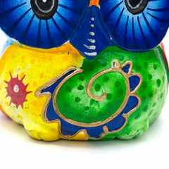 Psychedelic Trio of Owls Woodcarving-Siesta Crafts