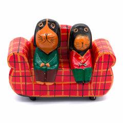 Dogs on a Sofa Woodcarving-Siesta Crafts