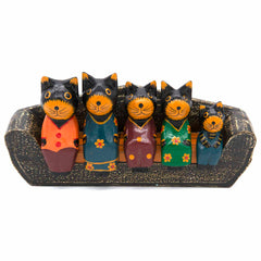 Cats on a Sofa Woodcarving-Siesta Crafts