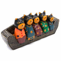 Cats on a Sofa Woodcarving-Siesta Crafts