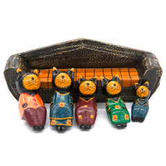 Cats on a Sofa Woodcarving-Siesta Crafts