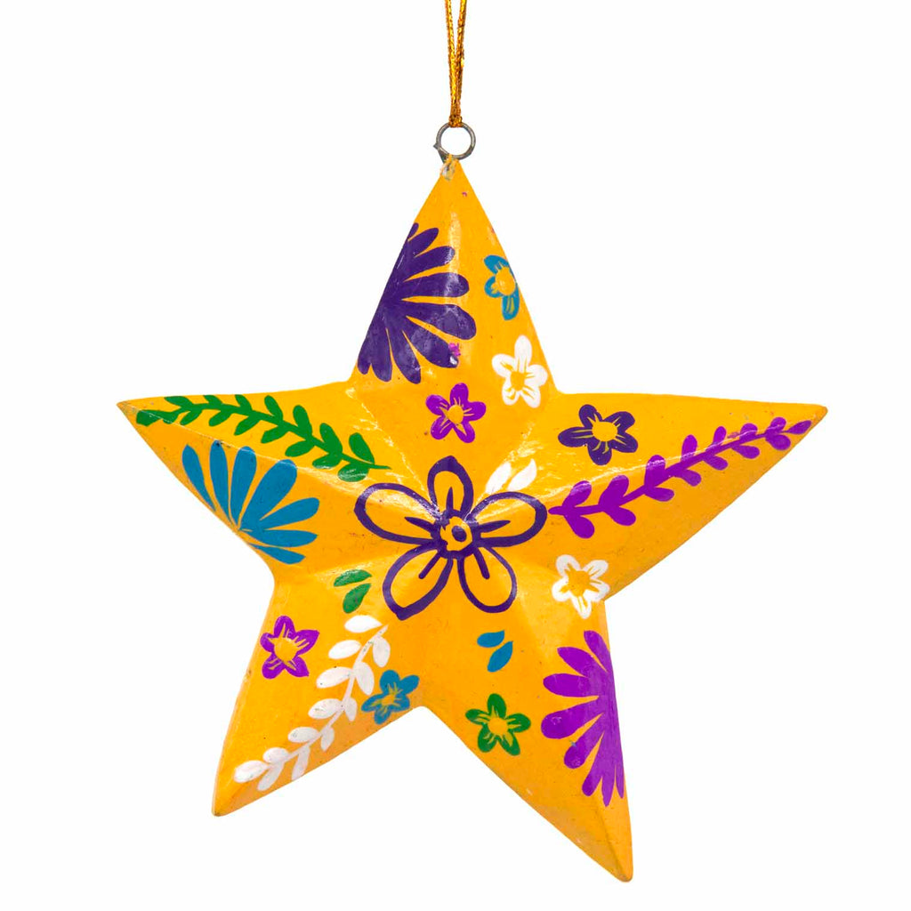 Painted Star Hanging Decoration-Siesta Crafts