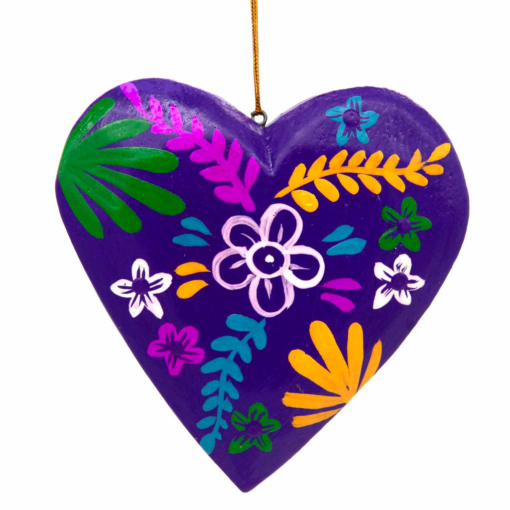 Painted Heart Hanging Decoration-Siesta Crafts