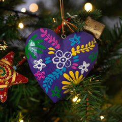 Painted Heart Hanging Decoration