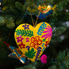 Painted Heart Hanging Decoration