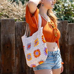 Crochet Granny Square Shopper Bag