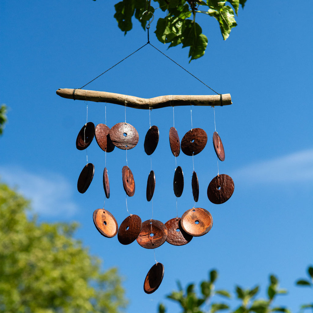 Driftwood Coconut Disc Windchime-Siesta Crafts