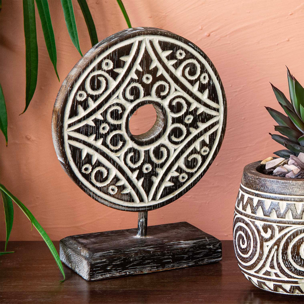 Tribal Style Coin on Stand-Siesta Crafts