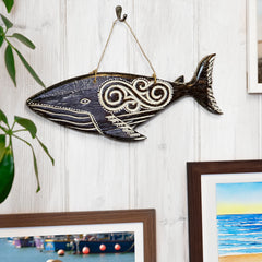 Hand Carved Whale Plaque-Siesta Crafts