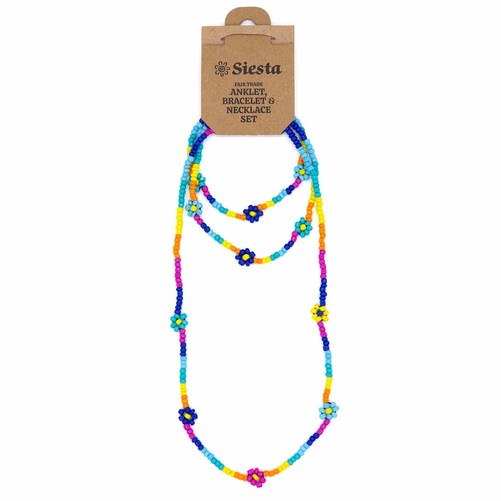 Rainbow Flower Beaded Jewellery Set-Siesta Crafts