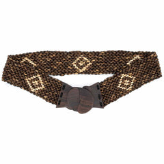 Coconut Buckled Belt - Brown