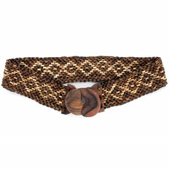 Coconut Buckled Belt - Brown