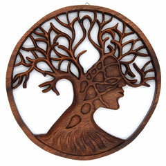 Ornate Tree and Face Plaque
