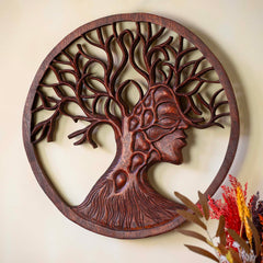 Ornate Tree and Face Plaque