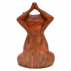 Meditating Tree Pose Cat Woodcarving