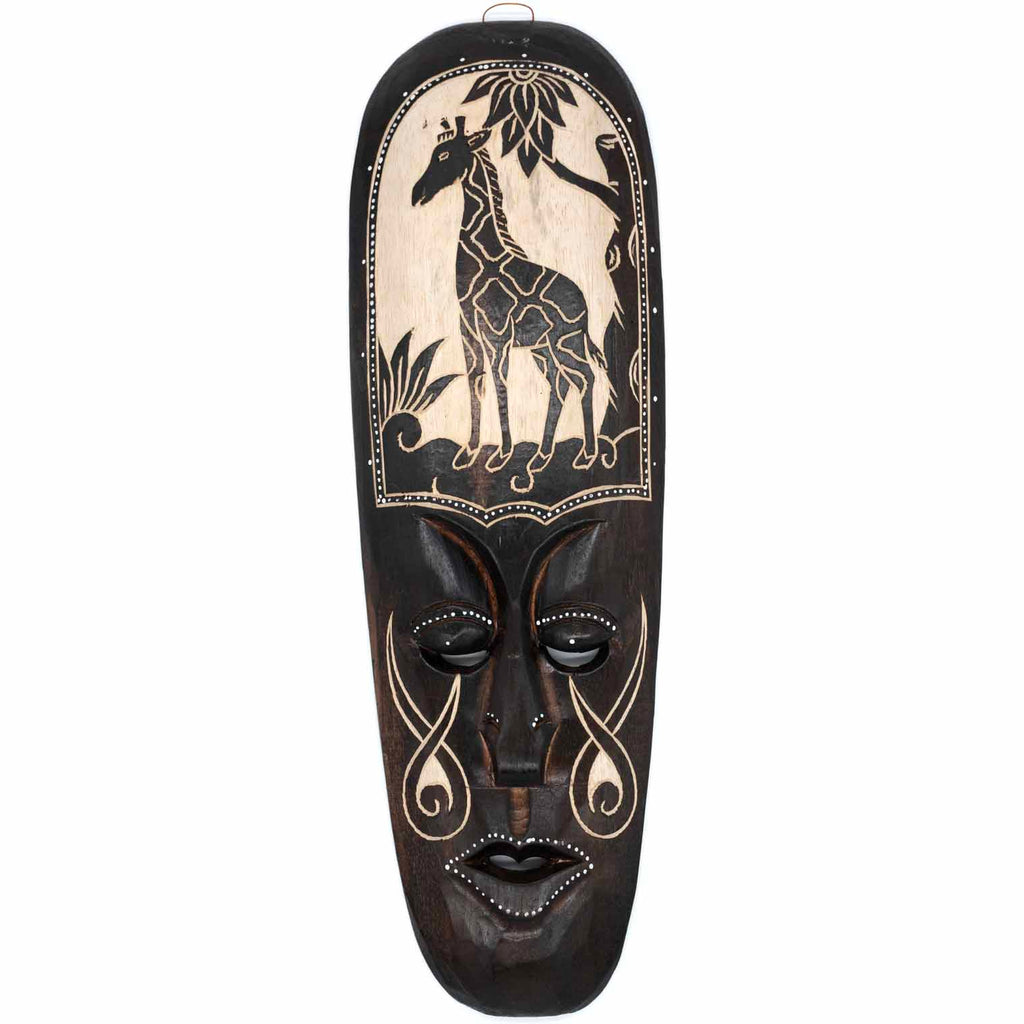 Mask With Giraffe Carving 50cm