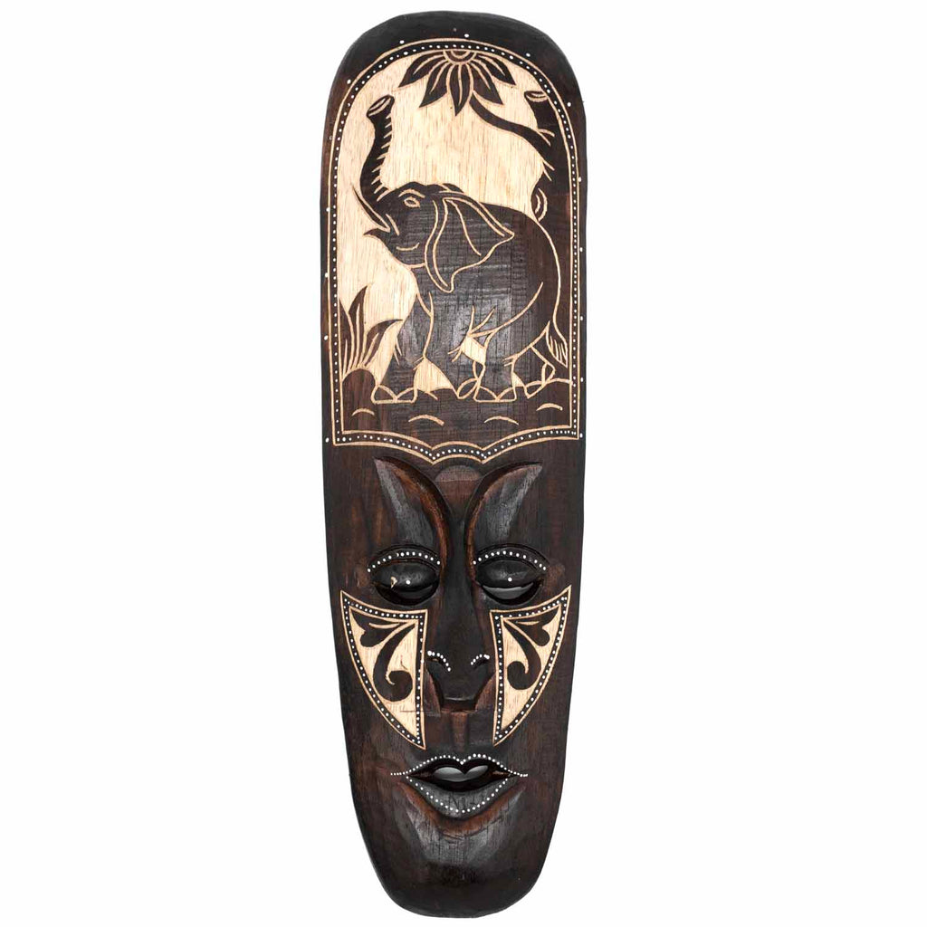 Mask With Elephant Carving 50cm