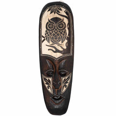Mask With Owl Carving 50cm