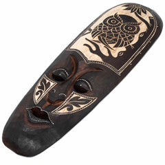 Mask With Owl Carving 50cm