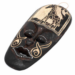 Mask With Giraffe Carving 30cm