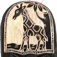 Mask With Giraffe Carving 30cm