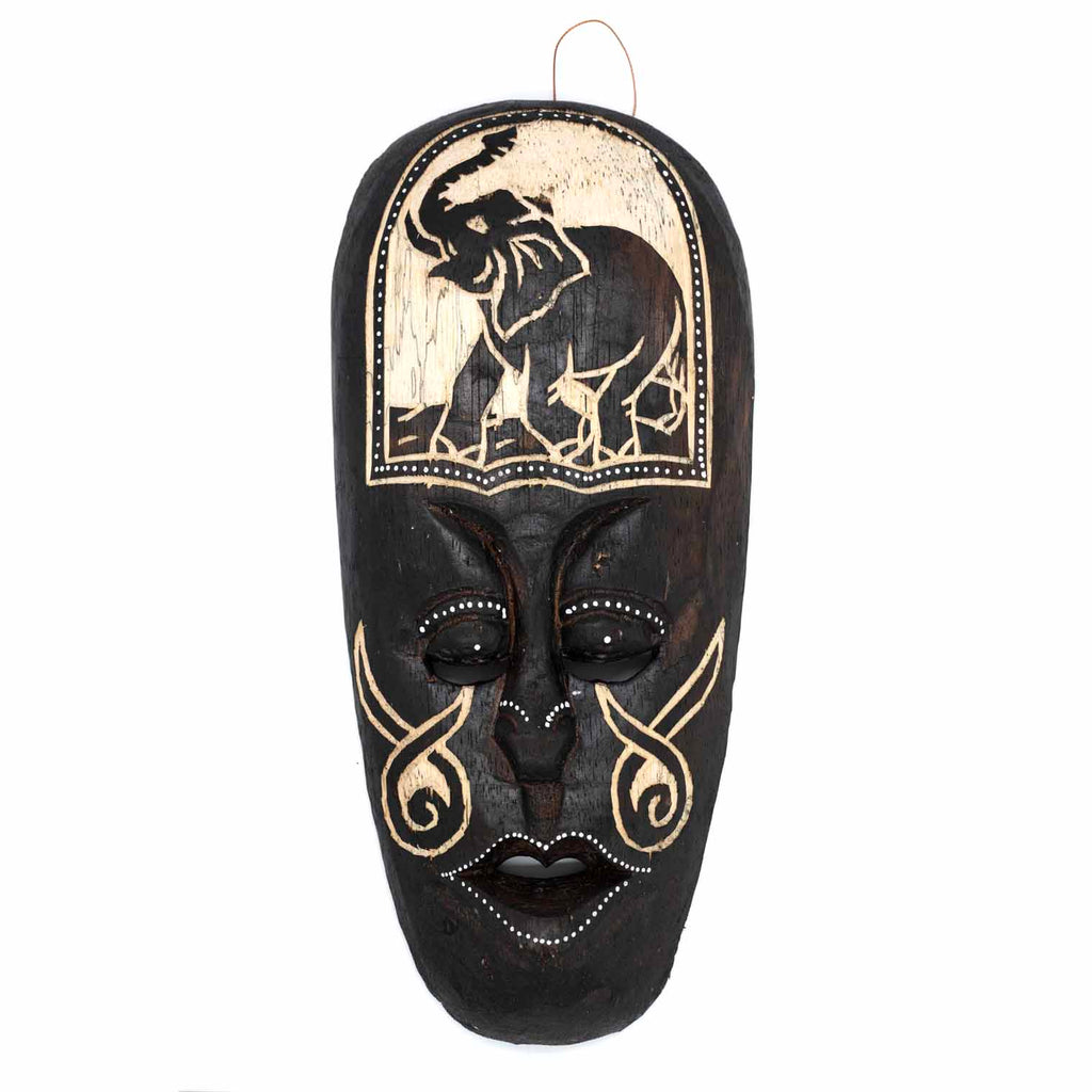 Mask With Elephant Carving 30cm