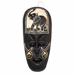 Mask With Elephant Carving 30cm