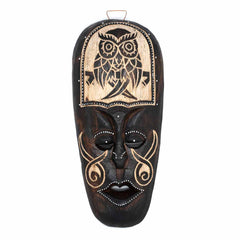 Mask With Owl Carving 30cm