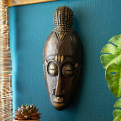African Style Mask With Top Knot